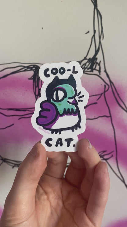 Coo-l cat Vinyl Sticker