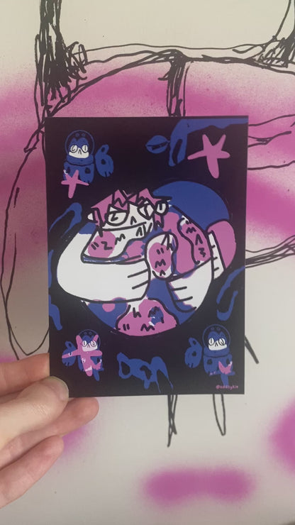 Spaced out on Earth A6 Postcard Print