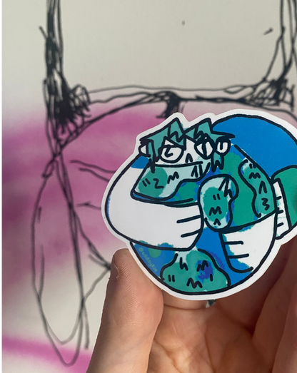 Earth guy Vinyl Sticker